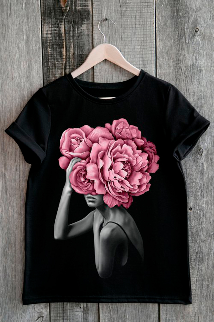 Фото товара 23402, модная черная футболка