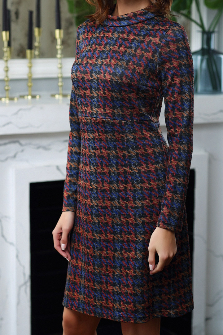 Фото товара 16554, платье в гусиную лапку